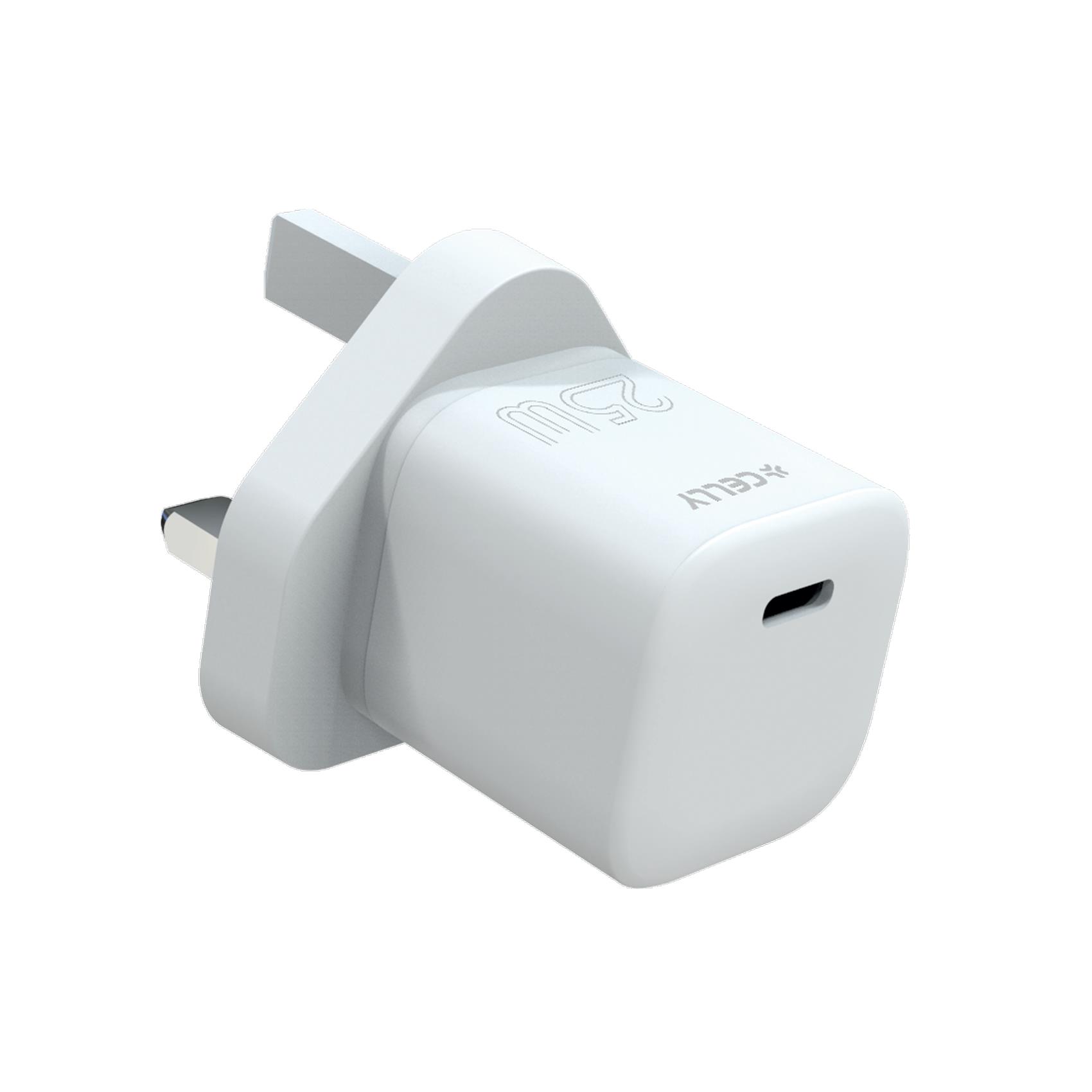Caricabatteria da rete con porta USB-C, ultra compatto, potenza massima 25 Watt, presa UK [ULTRA COMPACT]