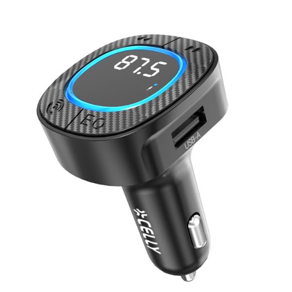 CARTRASMITTER – Kit trasmettitore FM per auto, trasforma l’auto senza connessione wireless in un sistema audio connesso, doppia porta USB-C e USB-A, luci RGB