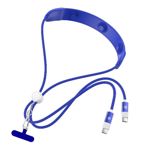 USBC2MC60W – 3-in-1 USB-C Cable: 60W Fast Charging, Adjustable Lanyard & Massage Function
