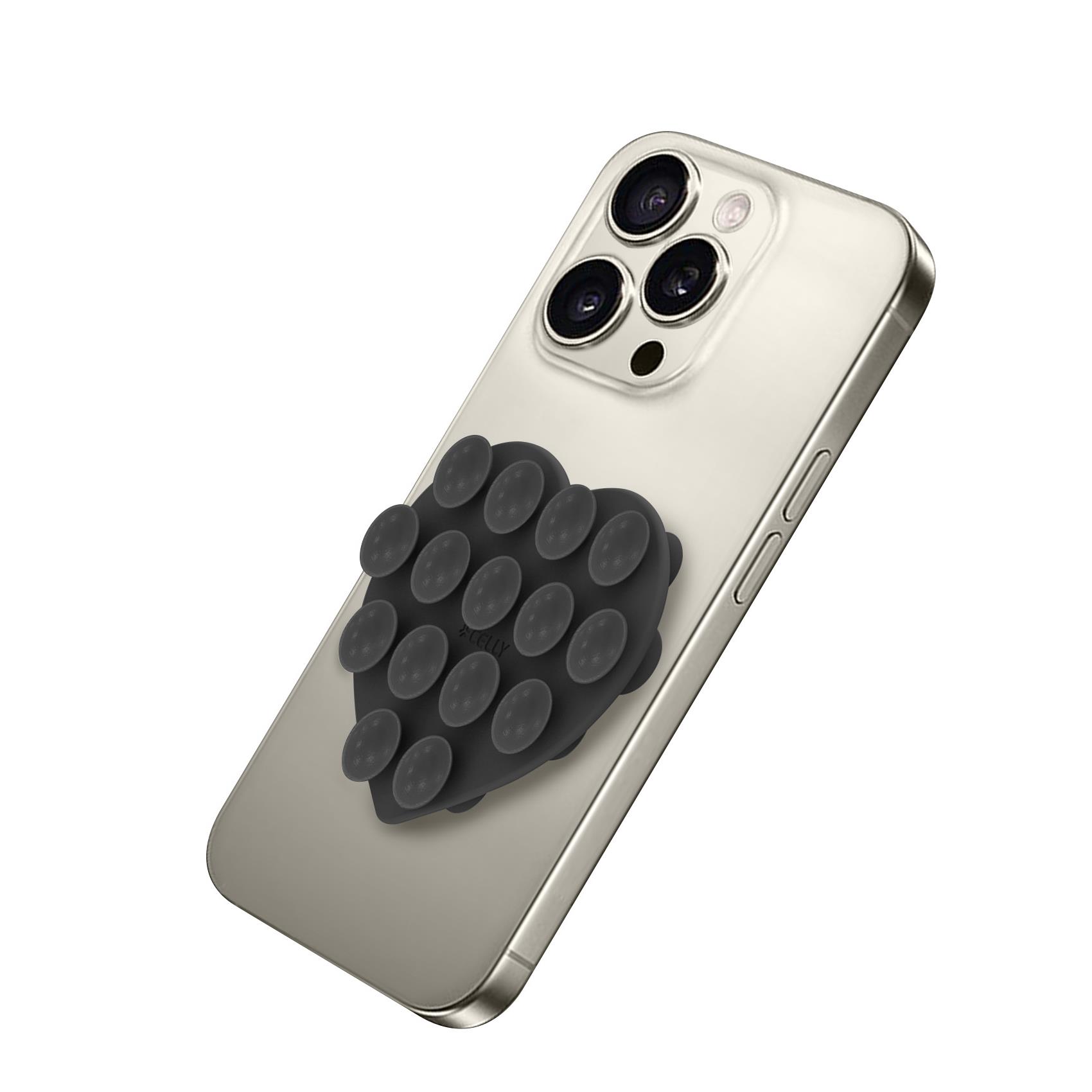 FIXHEART – Ventosa d applicare sul retro dello smartphone, utilizzo video e selfie, materiale silicone, tenuta forte, forma di cuore
