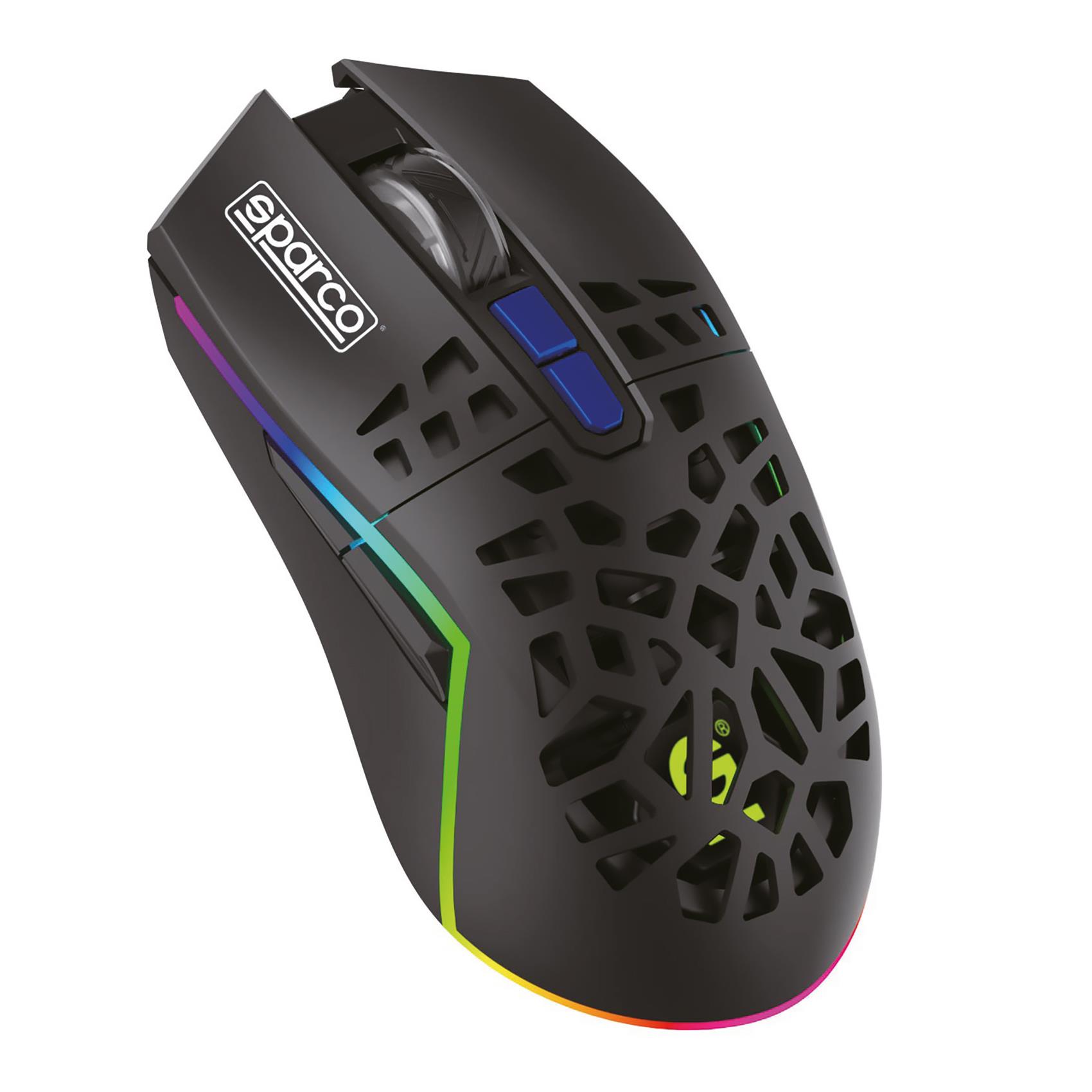 SPARCO – Mouse wireless, design ergonomico, click silenzioso, luci RGB, adatto per il gaming CLUTCH [SPARCO COLLECTION]
