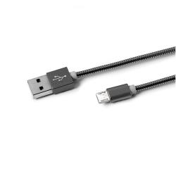 USBMICROSNAKE – Cavo USB-A a Micro Usb, lunghezza 1 metro, rivestito in materiale metallico, potenza massima 12 Watt