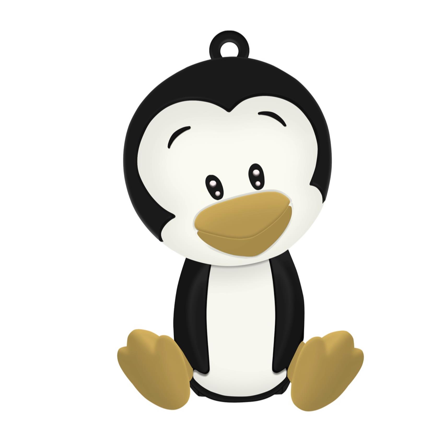Powerbank portatile, capacità 2600 mAh, potenza massima 5 Watt, simpatico shape a forma di pinguino, porta USB-C