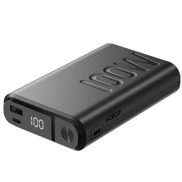 PBUP100W20000 – Powerbank Power Delivery, capacità 20000 mAh, potenza massima 100 Watt, display LED integrato, tre porte USB-C, una porta USB-A