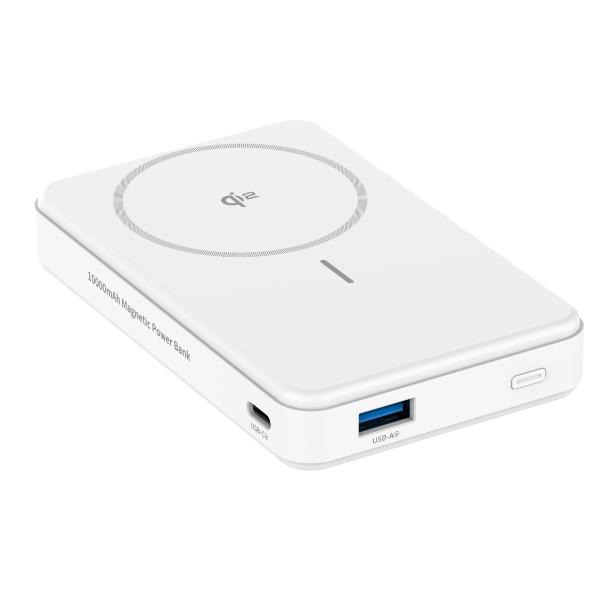MAGPB10000QI2 – Powerbank compatibile con la tecnologia Magsafe e Qi2, capacità 10000 mAh, potenza massima 12 Watt, una porta USB-C, una porta USB-A, certificazione ufficiale Qi2