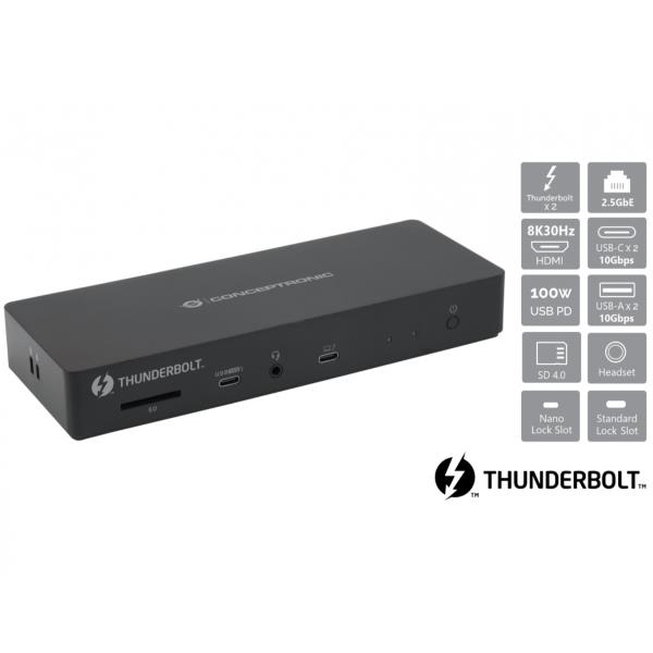 DOCKING STATION 13-in-1 THUNDERBOLT 4 — 8K 30Hz, MST, 2.5GbE, PD 96W
