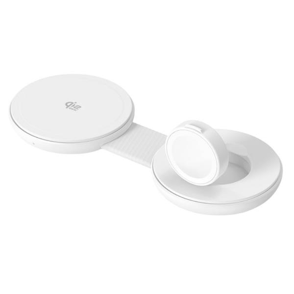 CARICATORE WIRELESS Qi2 MAGNETICO PIEGHEVOLE 2-in-1 da 25W – (supporto per Aplle Watch)