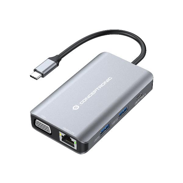 DOCKING STATION 7-IN-1 USB 3.2 GEN.1 – HDMI, VGA, GbE LAN, 3x USB-A 3.0, 100W USB PD