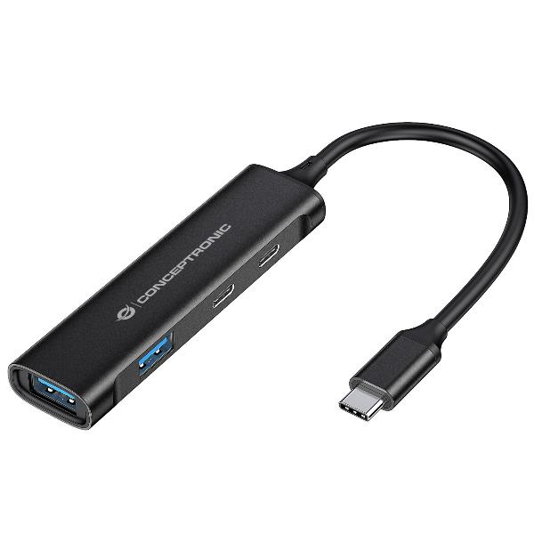 HUB 4-PORTE USB 3.0 – 2x USB-C + 2x USB-A in Alluminio
