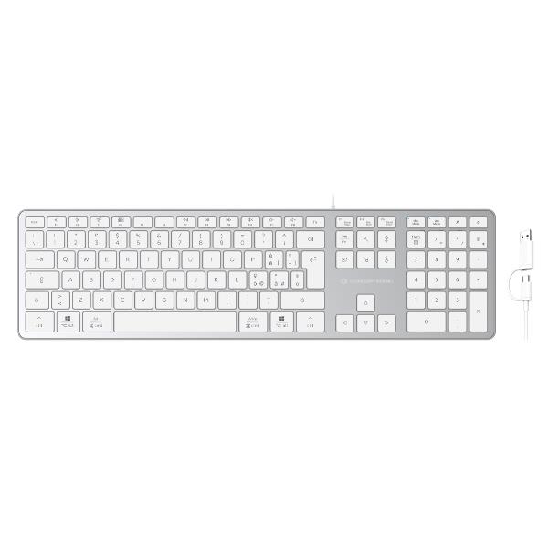 Tastiera USB-A/C sottile, layout QWERTY italiano, compatibile con Windows e macOS