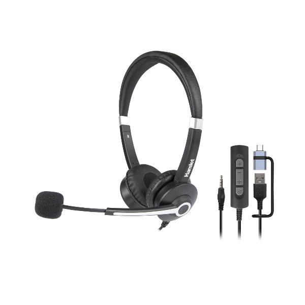 HHEADM-UJX RENOVA CUFFIA BI-AURALE CON MIC. USB-A + USB-C + JACK 3.5mm + TELECOMANDO