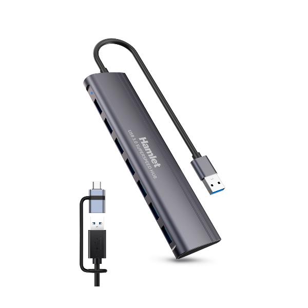 XHUB-07A3CX HUB 7 PORTE USB 3.0 ALLUMINIO USB-A + USB-C