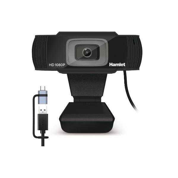 HWCAM1080-CX Webcam USB 1080p Microfono Integrato – USB-A + USB-C