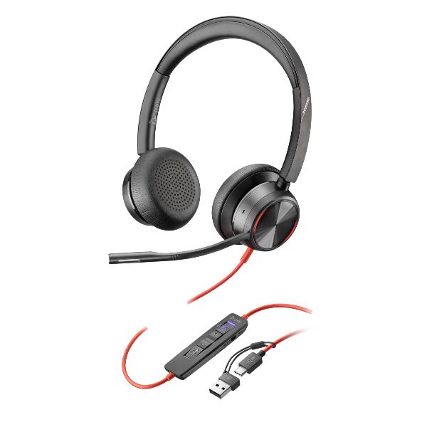 Cuffie HP Poly Blackwire 8225 USB-C/A – MS