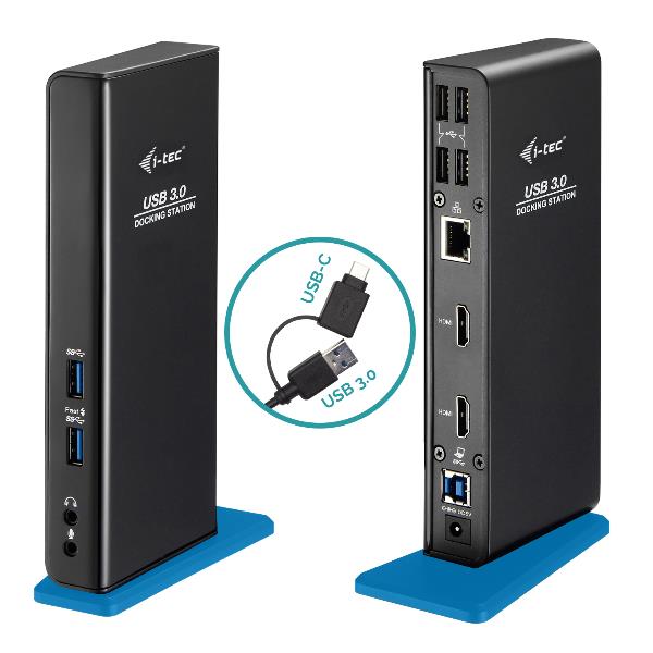 Docking Universale USB 3.0/ USB-C – Doppio Monitor (2 Monitor: 2xHDMI), 6xUSB, RJ45