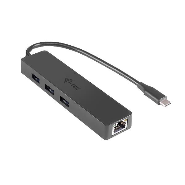 HUB USB-C a 3 porte USB-A 3.2 + RJ45 LAN Ethernet