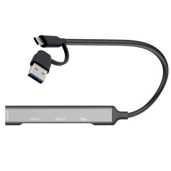 HUB Universale USB-C / USB-A a 4 Porte USB: 1x USB-C (3.2 gen1) + 3x USB 2.0