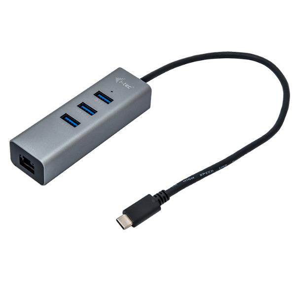 HUB USB-C a 3 Porte USB A + 1x RJ45 Ethernet