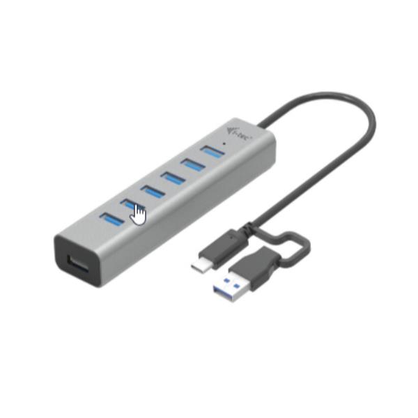 HUB USB – Usb-A / Usb-C – a 7 Porte USB A 3.2 Gen 1 (BC 1.2 fino a 7,5 per porta)