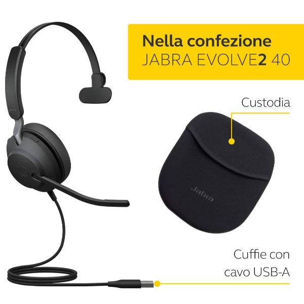 JABRA EVOLVE2 40 USB-A MS MONO SE