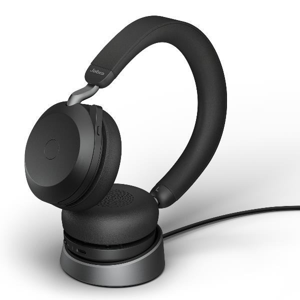 Jabra Evolve2 75 – USB-A MS Teams with Charging Stand – Black