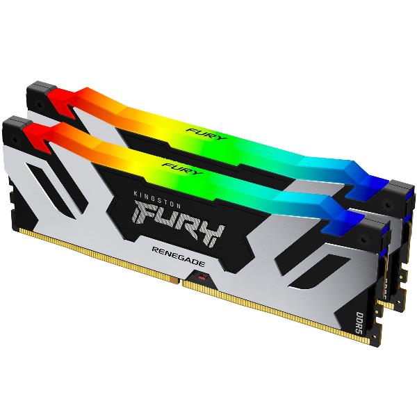 Kingston – FURY 32GB (2x16GB) DDR5 6400MT/s CL32 Renegade Silver/Black RGB XMP