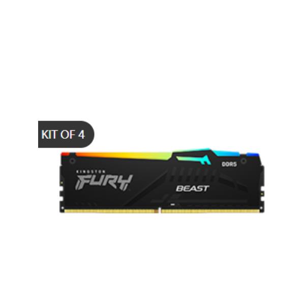 64GB 5200MT/s DDR5 CL40 DIMM (Kit of 4) FURY Beast RGB XMP