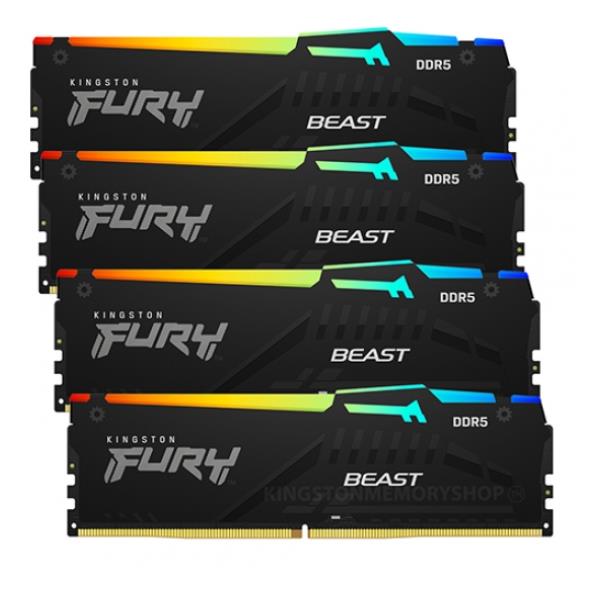 64GB (4x16GB) DDR5 6000MT/s CL40 FURY Beast Black RGB XMP