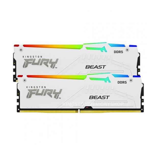 64GB (2x32GB) DDR5 5600MT/s CL40 FURY Beast White RGB XMP