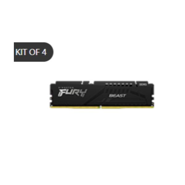 128GB 5200MT/s DDR5 CL40 DIMM (Kit of 4) FURY Beast Black XMP