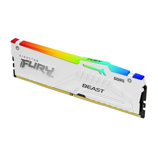 Kingston FURY Beast 16GB 6000MT/s DDR5 CL30 DIMM White RGB EXPO