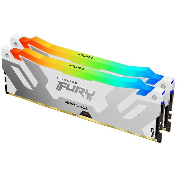 Kingston FURY 32GB 8000MT/s DDR5 CL38 DIMM (Kit da 2) Renegade RGB Bianco XMP