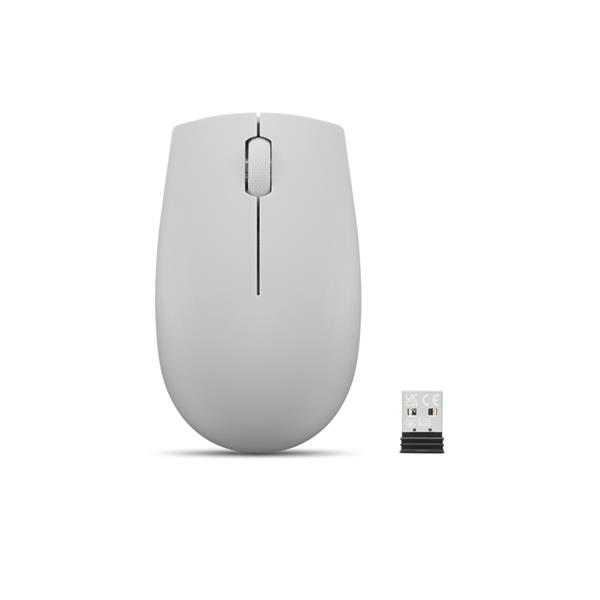 Lenovo 300 Wireless Compact Mouse (Arctic Grey) con batteria