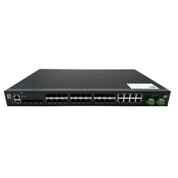 LEVELONE IGX-2872 – SWITCH INDUSTRIALE Gestito L2 Plus a 28 Porte, 8x Combo SFP/RJ45, 16x porte SFP 100/1000BASE-X, 4x porte SFP+ 1/2.5/10GbE, 19″, 1AC/2DC, da -40°C a 80°C