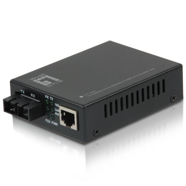 LEVELONE FVT-2001 – MEDIA CONVERTER FAST ETHERNET da RJ45 a SC, FIBRA MULTIMODALE, 2Km