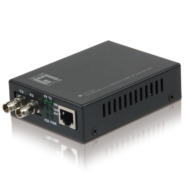 LEVELONE FVT-2002 – MEDIA CONVERTER FAST ETHERNET dA RJ45 a ST, FIBRA MULTIMODALE, 2Km