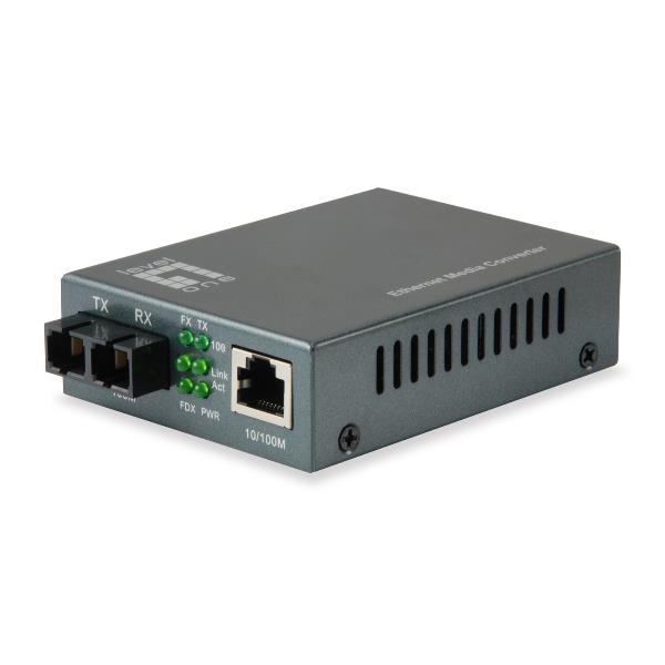 LEVELONE FVT-1101 – MEDIA CONVERTER FAST ETHERNET da RJ45 a SC, fibra multimodale, 1310nm, 2 km