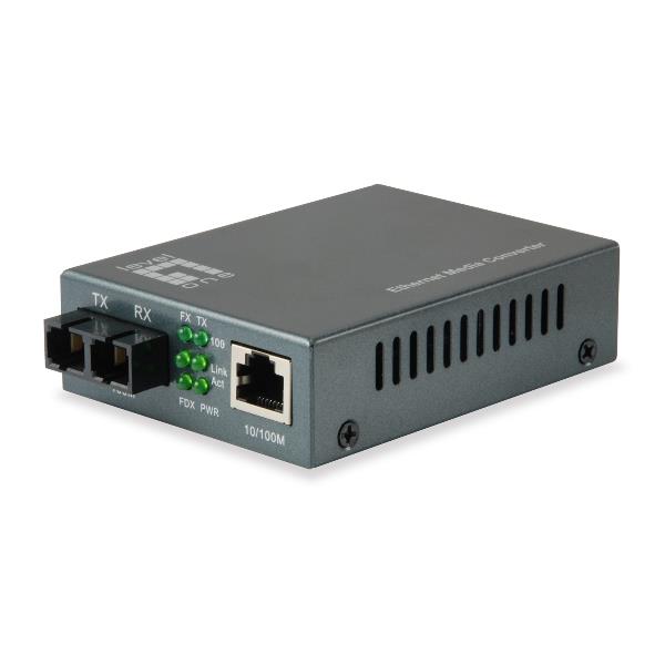 LEVELONE FVT-1106 – MEDIA CONVERTER FAST ETHERNET da RJ45 a SC, fibra monomodale, 1550nm, 120 km
