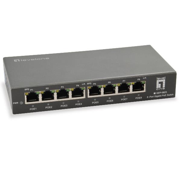 LEVELONE GEP-0823 – SWITCH 8-PORTE POE GIGABIT 120W, 802.3at/af