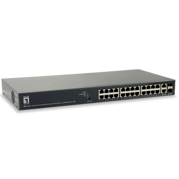 LEVELONE GEP-2651 – SWITCH 26-PORTE GIGABIT WEBSMART POE 802.3af/at 185W, 2-PORTE SFP/RJ45 COMBO TUR