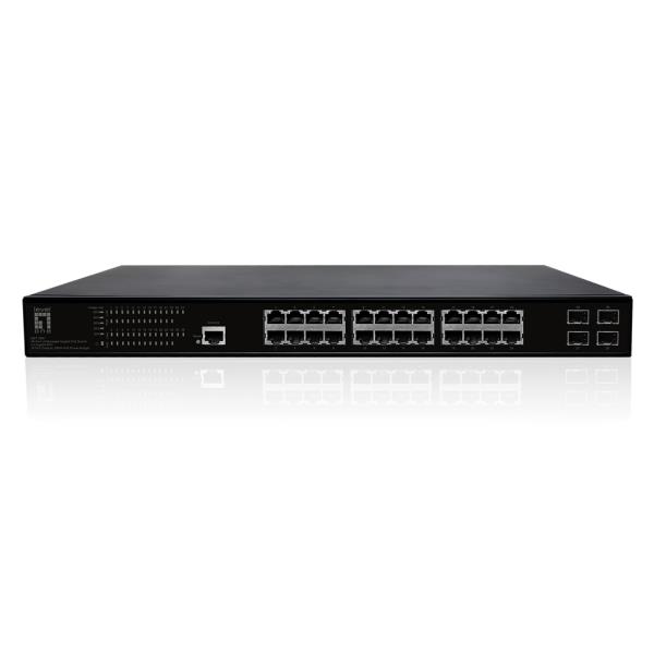 LEVELONE GEP-2861 – SWITCH 28-PORTE GIGABIT L2 MANAGED POE 802.3 at/af 390W, 4-PORTE GIGABIT SFP