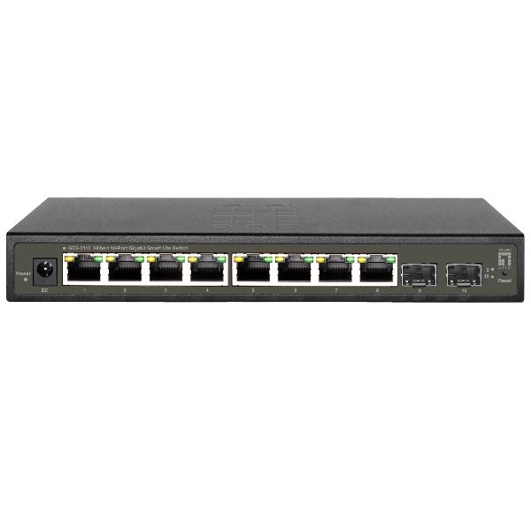 LEVEL ONE GES-2110 – SWITCH HILBERT 10-PORTE GIGABIT SMART LITE, 8x Gigabit RJ45 + 2x Gigabit SFP