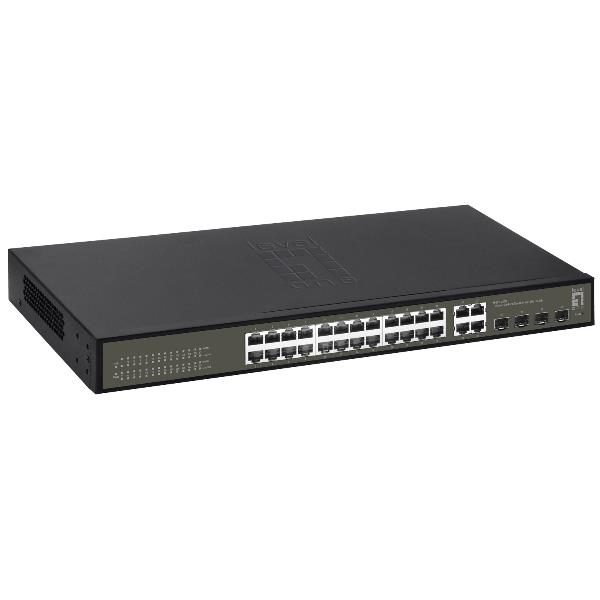 LEVELONE GES-2128 – SWITCH HILBERT 28-PORTE GIGABIT SMART LITE, 24x Gigabit RJ45 + 4x Gigabit SFP/RJ45 Combo