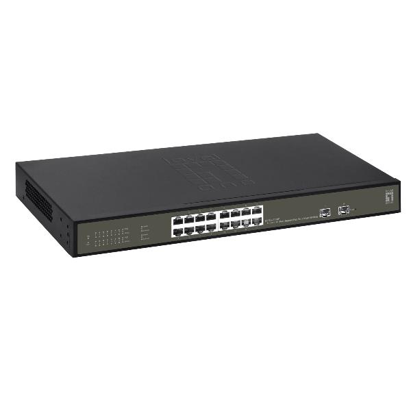 LEVELONE GES-2118P – SWITCH HILBERT 18-PORTE GIGABIT SMART LITE POE 802.3at/af 230W, 16x PoE + 2x Gigabit SFP