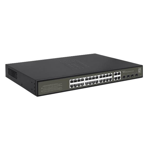 LEVELONE GES-2128P – SWITCH HILBERT 28-PORTE GIGABIT SMART LITE POE 802.3at/af 380W, 24x PoE + 4x Gigabit SFP/RJ45 Combo