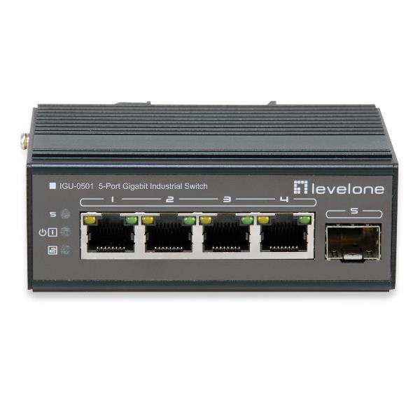 LEVELONE IGU-0501 – SWITCH INDUSTRIALE 5-PORTE GIGABIT DIN-RAIL, -40°/+75°
