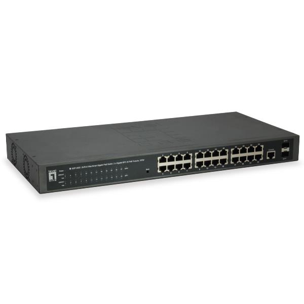 LEVELONE GEP-2652 – SWITCH 26-PORTE GIGABIT WEBSMART POE 802.3af/at 370W, 2x Gigabit SFP, 24x PoE