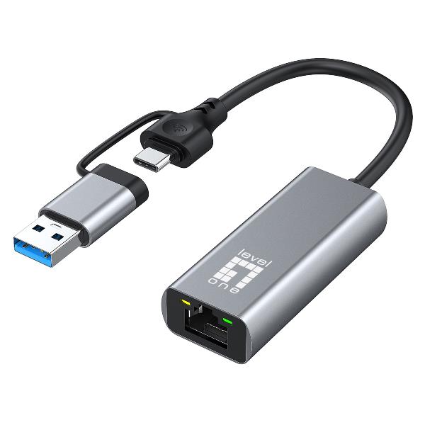 LEVELONE USB-0423 – ADATTATORE DI RETE 2.5 GIGABIT 2-in-1 USB-C/A