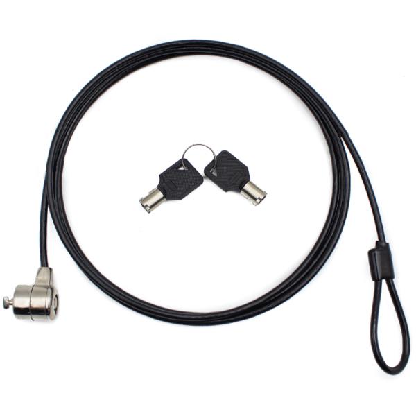 NILOX TECH – Cavo sicurezza con chiave, lunghezza cavo 1.8 mt, 2 chiavi in dotazione, slot K di sicurezza standard Kensington da 7.3mm