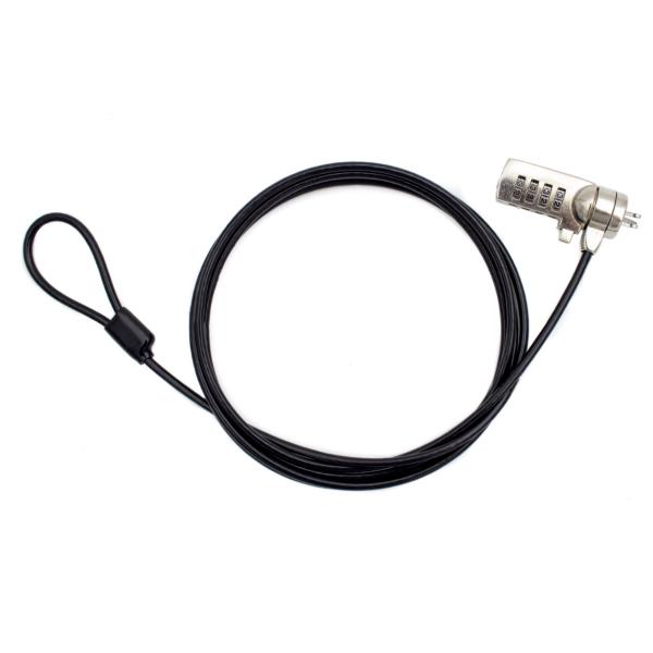NILOX TECH – Lucchetto di sicurezza con combinazione, lunghezza cavo 1.8 mt, combinazione riconfigurabile a 4 cifre, slot di sicurezza Kensington® K-Slot standard